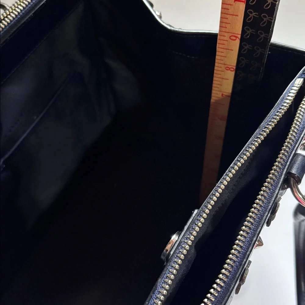 Coach Crosby Carryall with Floral Rivets in navy leather Coach NAVY BLUE LEATHER